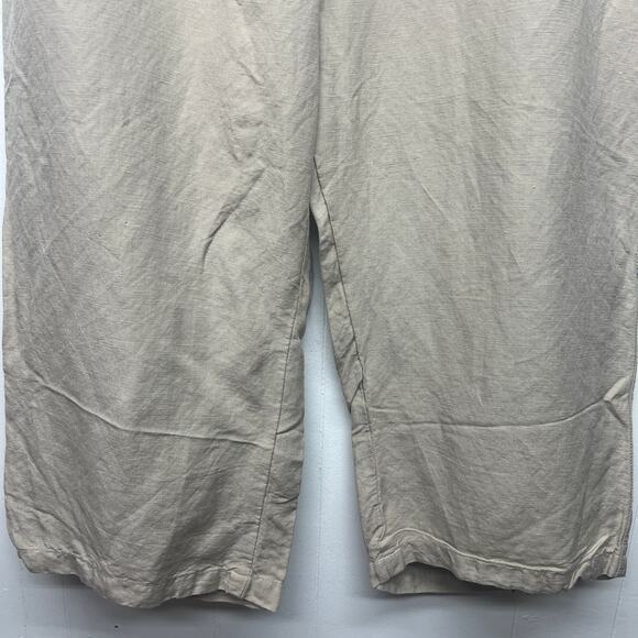 Jovie Linen Blend Beige  Capri Women's Pants Size XXL Breathable Lightweight - Picture 4 of 12